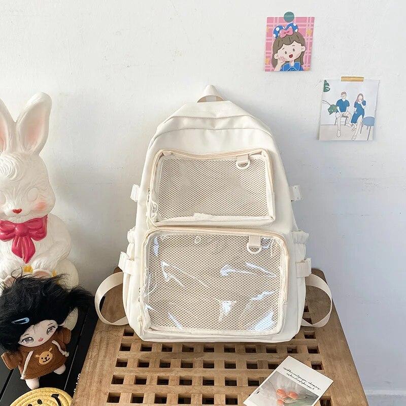 Japonský batoh Kawaii Itabag Women Novinka 2024 Transparentní Batoh Dámský Velkokapacitní Batoh Ita Školní tašky pro vysokoškoláky JK