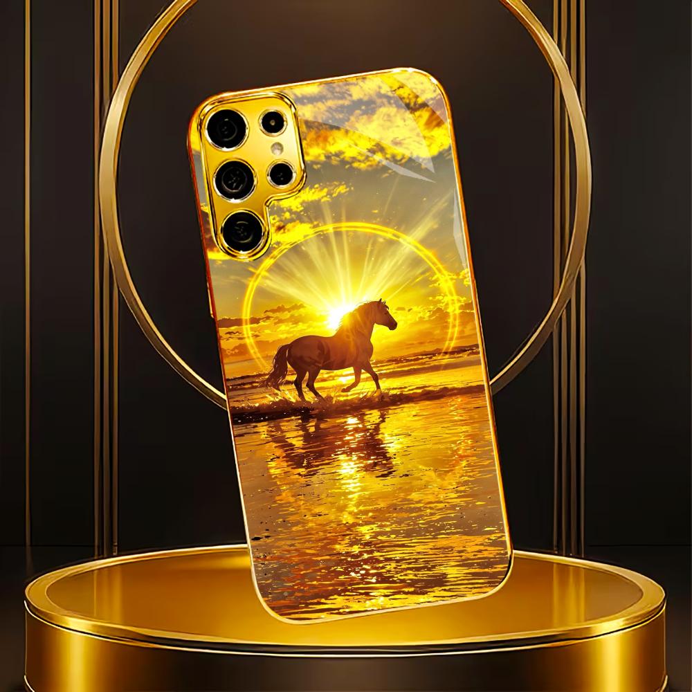 Schutzhülle Atmosphere High-End Galvanisiertes Glas Handyhülle für Samsung Galaxy S26 S25 S24 S23 S22 S21 FE, Ultra, Plus