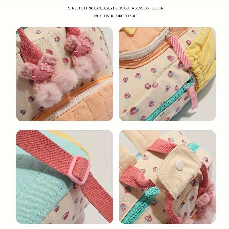 Fashion Stylish Canvas Strawberry Print Shoulder Bag Mini Backpack