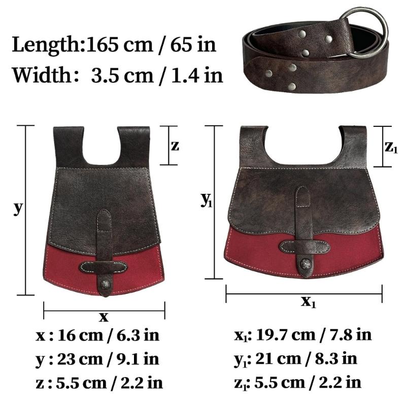 Elegant Style PU Leather Waist Pack With Removable Storage Bag Costume Accessories For Roleplay And Themed Occasion