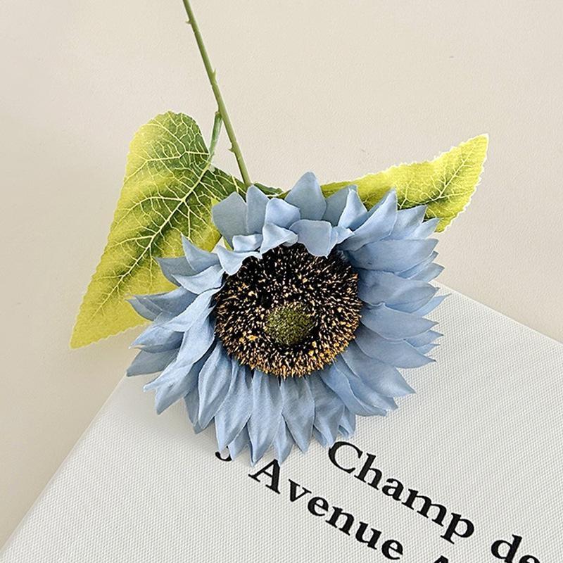 6pcs Multicolor Artificial Sunflower Flowers Long Stem Large Silk Sunflowers Bridal Wedding Bouquet Flower Arrangements for Outdoor