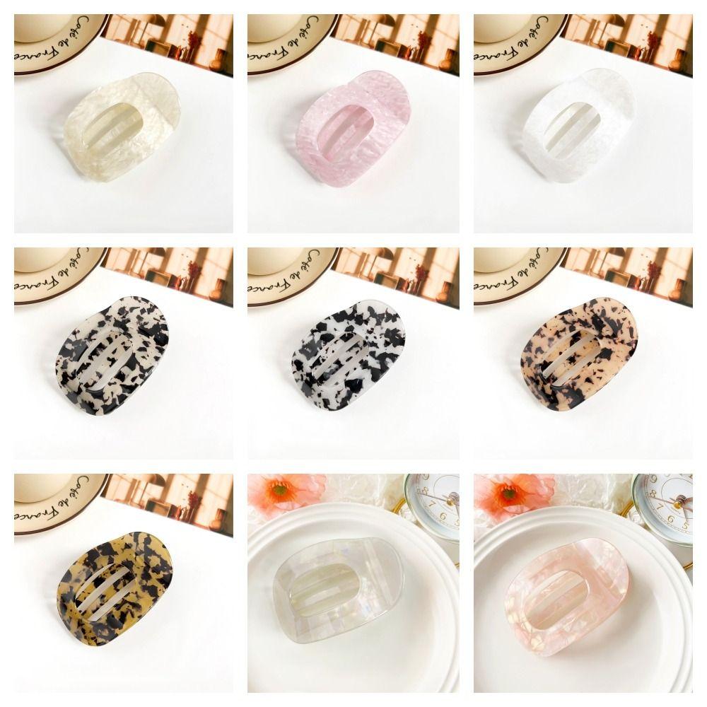 Hair Accessories Leopard Hair Claw Elliptic Shape Acetate Barrettes Acetic Acid Hair Clip  Women