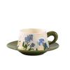 High end Nordic Style Floral Cup and Saucer Afternoon Tea Couple Ceramic Coffee Cup Girl Gift Souvenir Gift Box