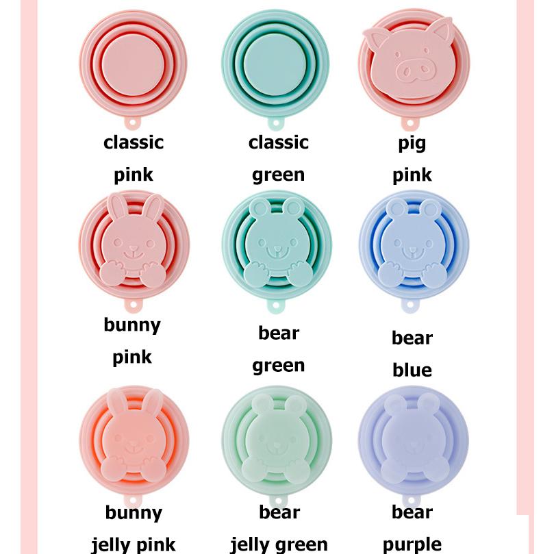 

Складная силиконовая чашка Телескопическая компрессионная чашка Чашка для мытья милая чашка для напитков портативная чашка для путешествий на открытом воздухе pig pink 170ml