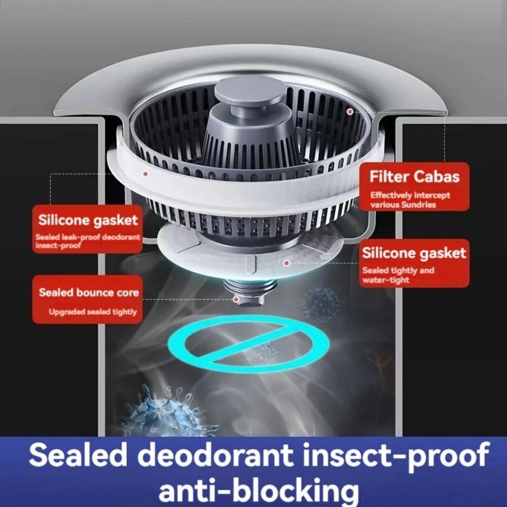 Rust-Proof Kitchen Drain Filter Stainless Steel Kitchen Sink Bounce Core Mesh Basket Filtering