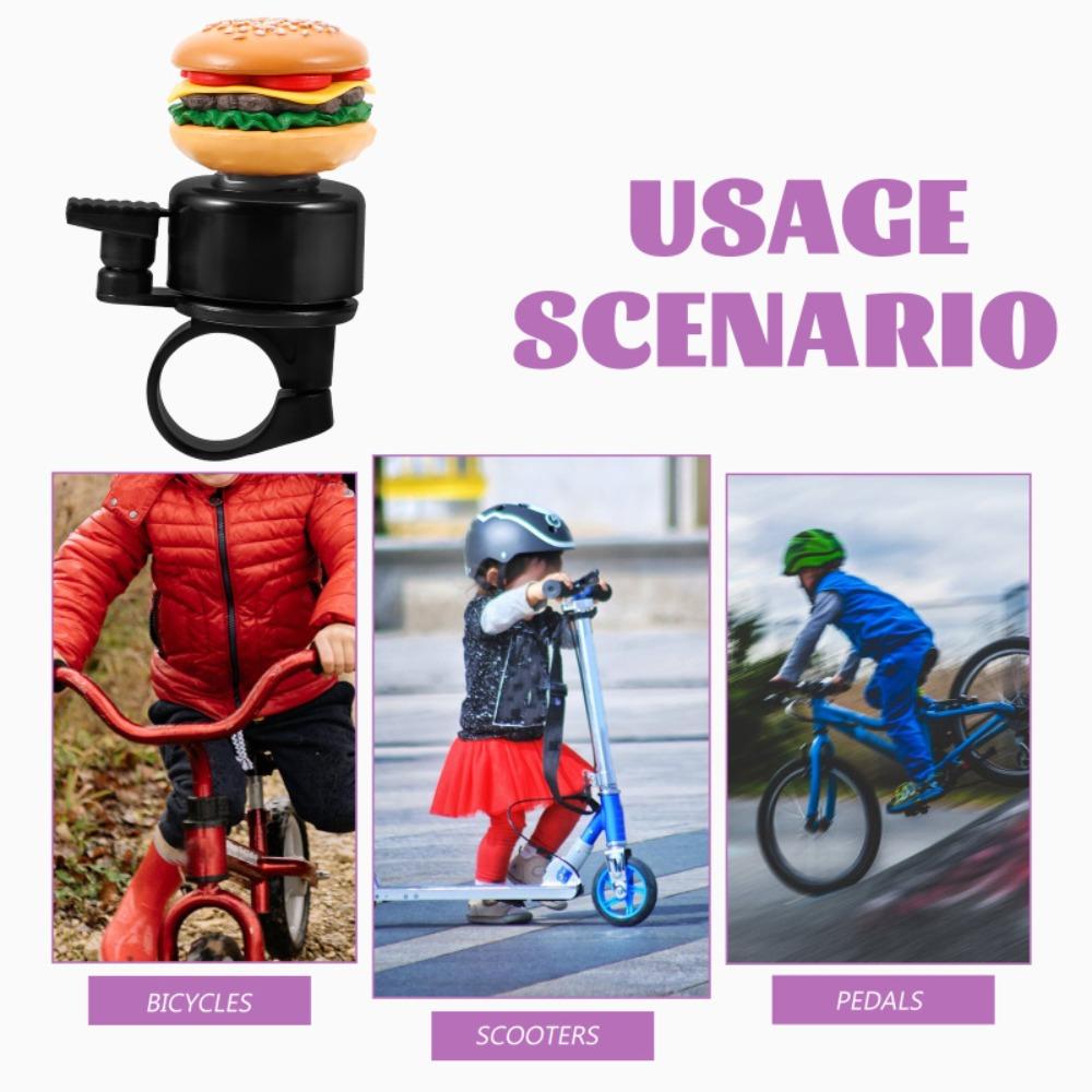 Sandwich Cartoon Bicycle Bell French Fries Bike Scooter Bell Bicycle Horn  Highway Vehicles