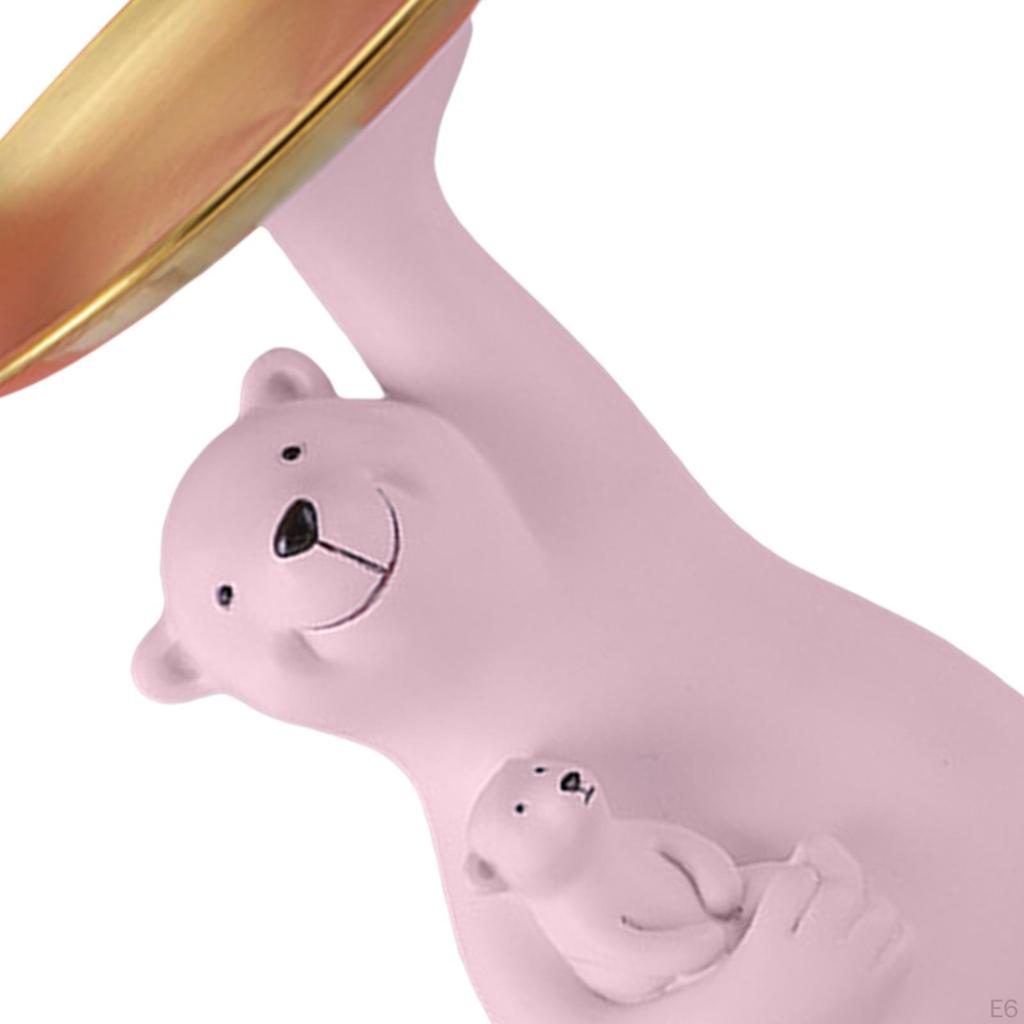 Adorable -Child Bear Figurine Dessert Snacks Organizer Tray Holder Jewelry Lounge Bedroom