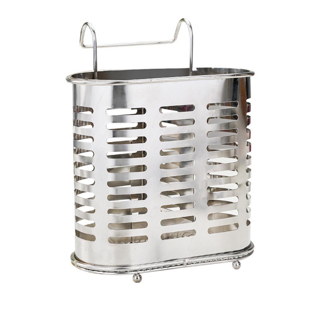 Stainless Steel Chopsticks Holder Hanging Efficient Draining Kitchen Tableware Holder Rust-Free Wall Mounted