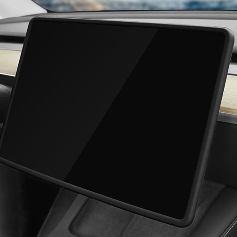 Skärmskydd för bilnavigation För Tesla Model 3 Y Silikonram Kanttäckning Central kontroll Antikollisionsremsa Bilinteriör