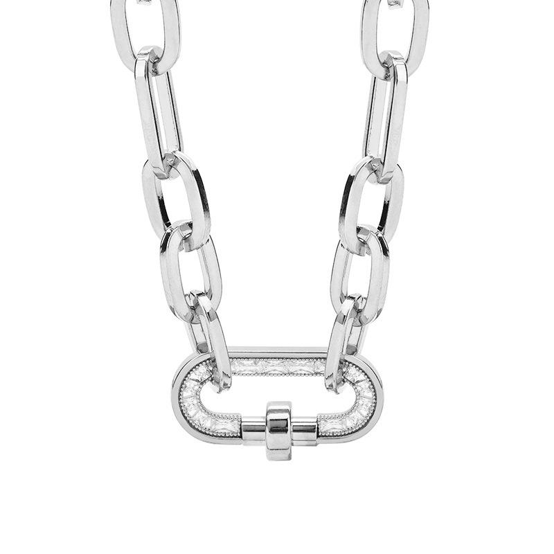 

Chain Geometric Chic Necklace For Women Featuring Unique Layered Design And Versatile Colors Silver
