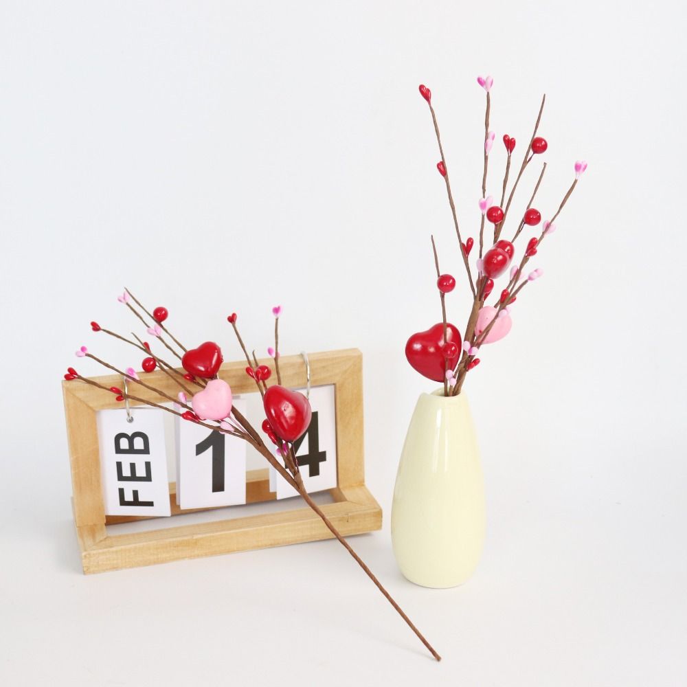 

4 шт. Красные розовые искусственные ветки в форме сердца DIY букеты С Днем Святого Валентина Декор Годовщина 33cm