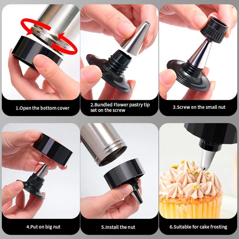 Stainless Steel Cookie Press Set Christmas Cookie Press Gun, 13 - Piece Multi - Nozzle Decorating Kit Biscuit making machine