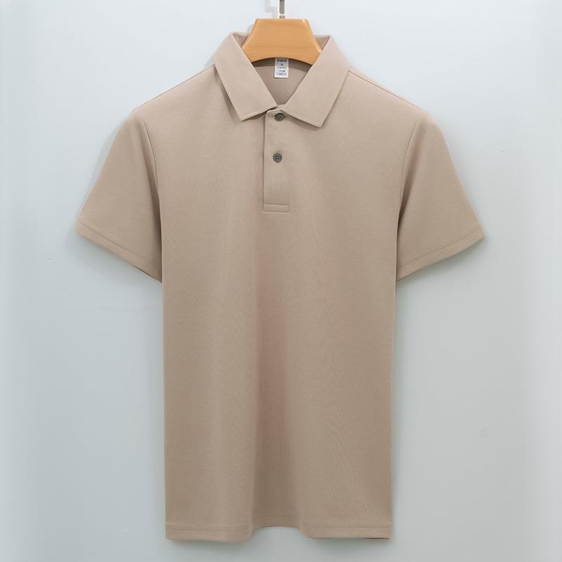 Cotton Markless Collar Polo Shirt Men's Short-sleeved T-shirt Solid Color Xinjiang Cotton Men's Polo Shirt