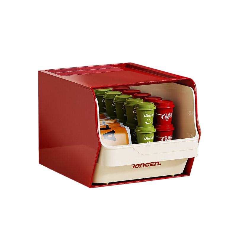 

Ins Коробка для хранения кофейных капсул, креативный органайзер для чайных пакетиков, настольный органайзер для всякой всячины, полка для хранения канцелярских принадлежностей и косметики красный