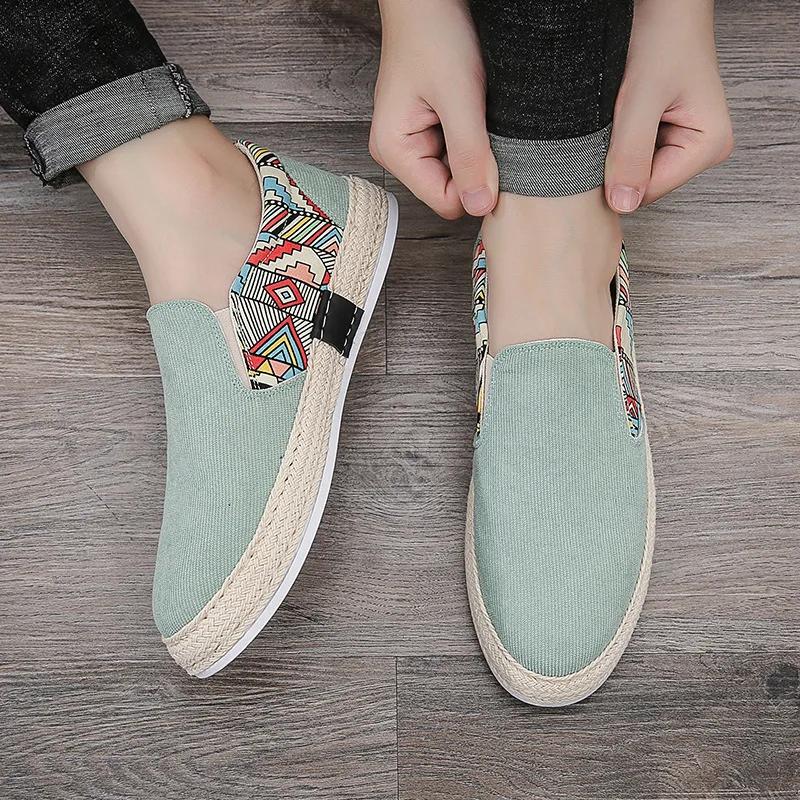 Men's Shoes Summer Breathable Lazy Casual Shoes Versatile Board Shoes Men's Cloth Shoes Sailing Shoes Men Sweat-Absorbant