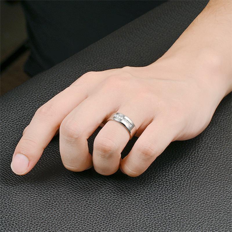 High-End Unisex Titanium Steel Zircon Couple Rings – Diamond Rings for Men & Women, Hot Selling Jewelry