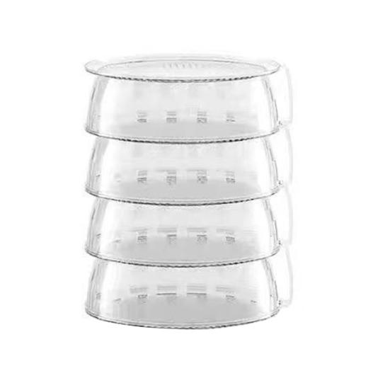 Capac Alimentar din Plastic Transparent cu Mâner Cupolă Universală pentru Oale Tigăi Farfurii Rezistent la Praf Stivuibil Accesoriu de Bucătărie Multifuncțional pentru Casă Bufet