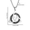 Stainless Steel Nordic Odin Rune Irish Celtic Trinity Knot Pendant Necklace Men Women Lucky Amulet Jewelry