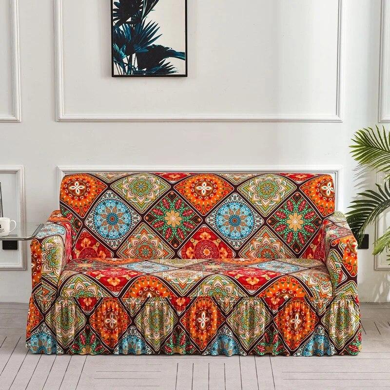 Elastyczna spódnica narzuty na sofy do salonu elastyczne narzuty na sofę funda sofa krzesło narzuta na sofę Home Decor duży rozmiar 350cm