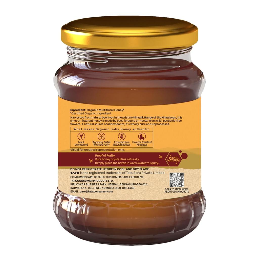 ORGANIC INDIA Himalayan Multi Floral Honey 250g – Raw Unprocessed Natural Organic Sweetener from Shivalik Range