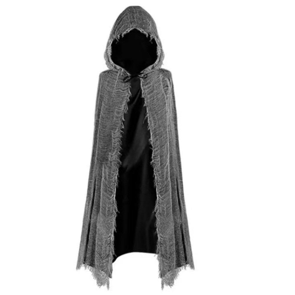 Hooded Design Halloween Cloak Ripped Texture Halloween Ghost Costume Medieval Renaissance Child s style