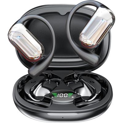 Open Ear Bluetooth 5.4 Oordopjes Draadloze Hoofdtelefoon Sport Over Oordopjes Ingebouwde Microfoon Oorhaakjes 50H Speeltijd Oordopjes Waterdicht voor Hardlopen Fitness
