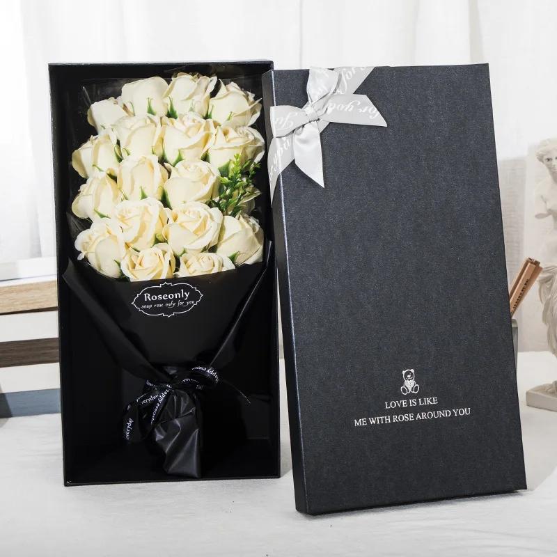 

1 шт. Имитация мыла в виде розы, подарочная коробка, подходит для признаний в День святого Валентина, свадеб, подарков на день рождения для девушек