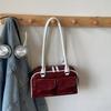 Y2K Korean Fashion Underarm Shoulder Bag Red Female Bag Pu Leather Armpit Handbag Tote Clutch Bag High Capacity Travel Bolsos
