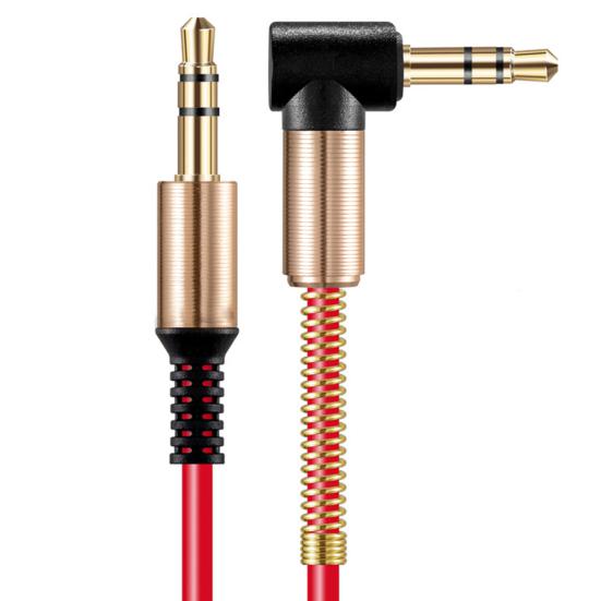 3.5mm Male Straight to Elbow Audio Adapter Cable Cord for Phone MP3 Car Speaker