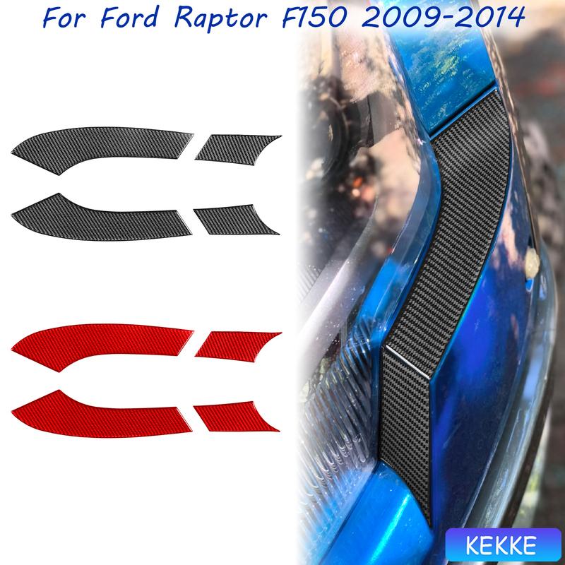 For Ford F150 Raptor 2009-2014 Real Carbon Fiber Headlights Sides Auto Trim Accessories Interior Cover Tuning Decorative Sticker