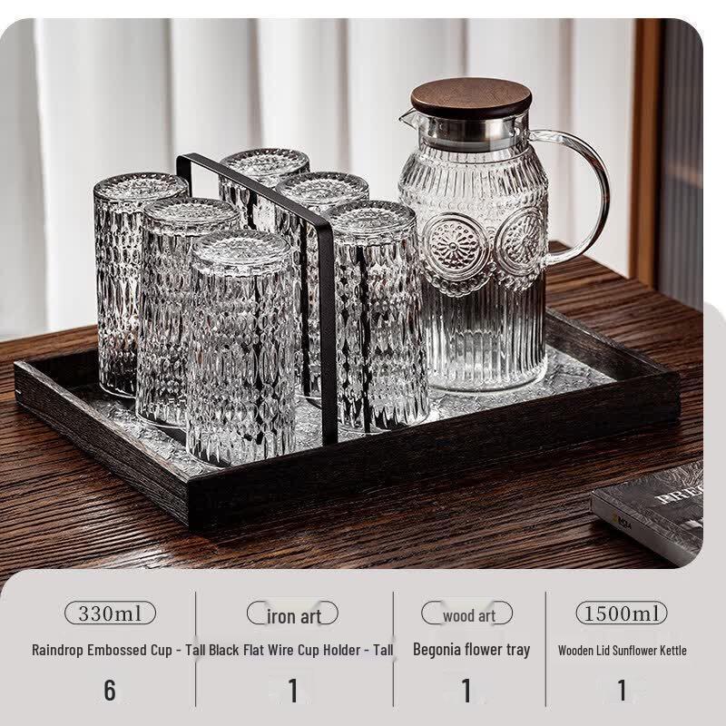 Embossed Glass Water Cup