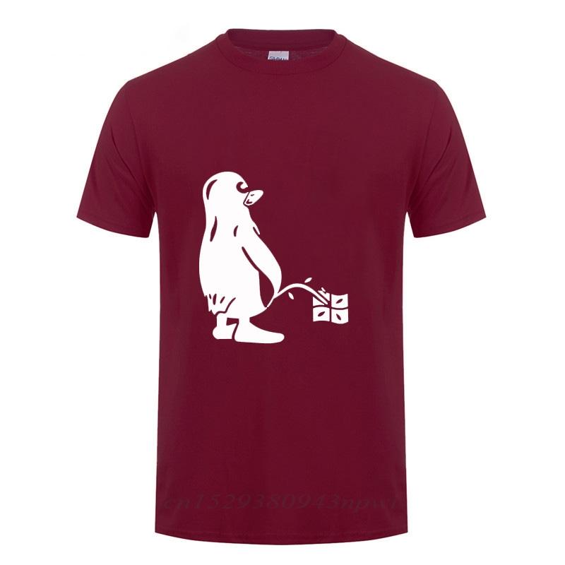 PENGUIN LINUX UBUNTU OZF T Shirt Men Streetwear Casual Loose Short Sleeve Round Neck Cotton Funny Tshirt Summer Tops Tee Tshirt