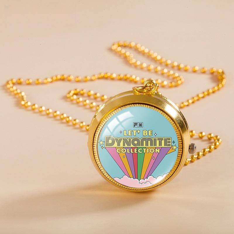 

BTS Group Photo Rotating Pocket Watch Necklace, Ball Chain Pendant, Kpop ARMY Fans Jewelry Accessory 9
