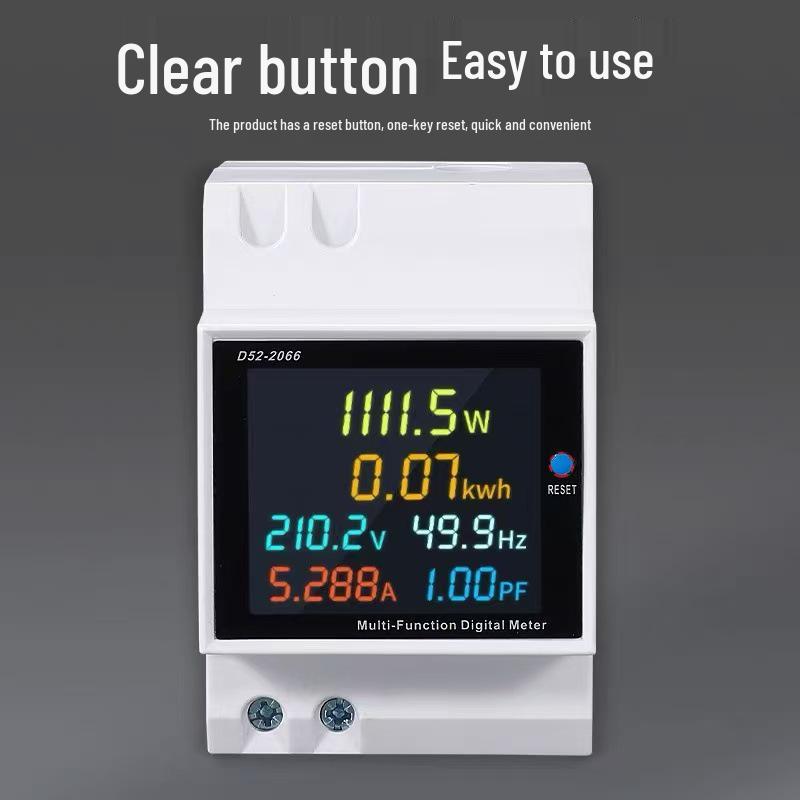 Multifunctional Digital Smart Electric Meter D52-2066 - AC Household Power Wattage Display