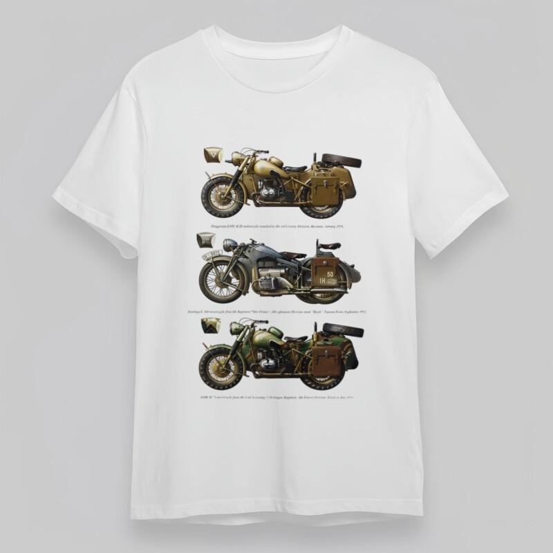

Men s Plus Size Classic T-Shirt Vintage Motorcycle With Side Bags Graphic Tee 4XL