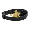 Pristine Belt Orb Buckle Narrow Black Leather Mens Used