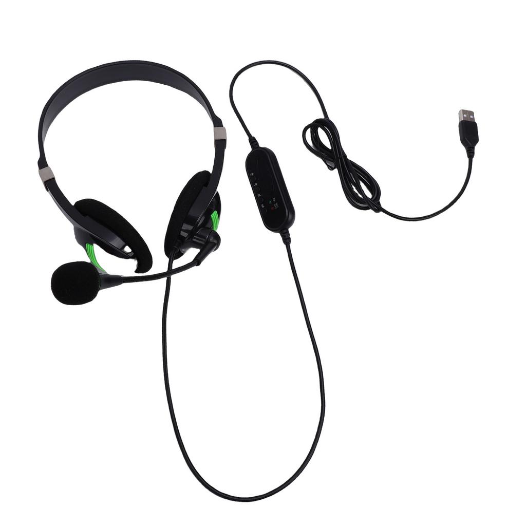 USB Headset with Microphone Noise Canceling In Line Control HD Stereo Wired Phone Headset for PC Computer Laptop Call