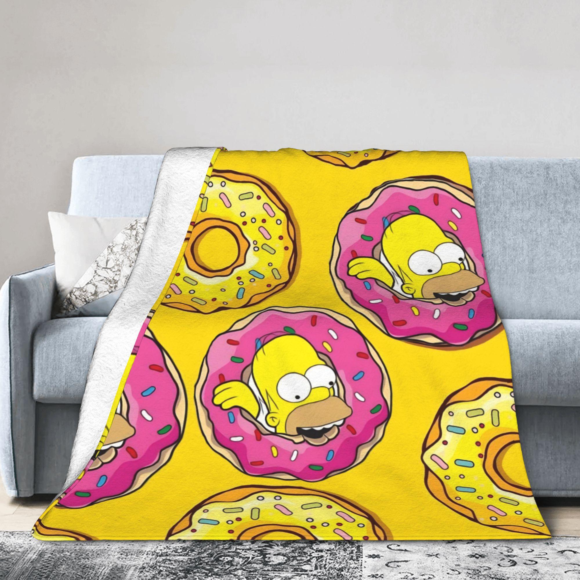 

T-The Simpsons Warm Soft Blankets Girls Boys Plush Throw Blanket Novelty Couch Chair Flannel Bedspread Sofa Bed Cover 75cmx90cm