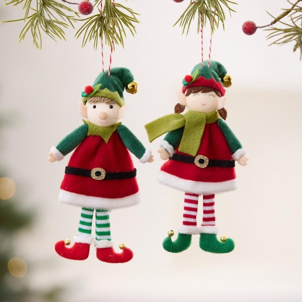 Boy Girl Hanging Bell Elf Cute Christmas Tree Pendant Elf Plush Doll  Christmas Party