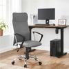 SONGMICS OBN034G01 Office Chair Ergonomic Swivel Chair Padded Seat Fabric Cover Height-Adjustable and Tiltable Up To 120 Kg Load Capacity Grey