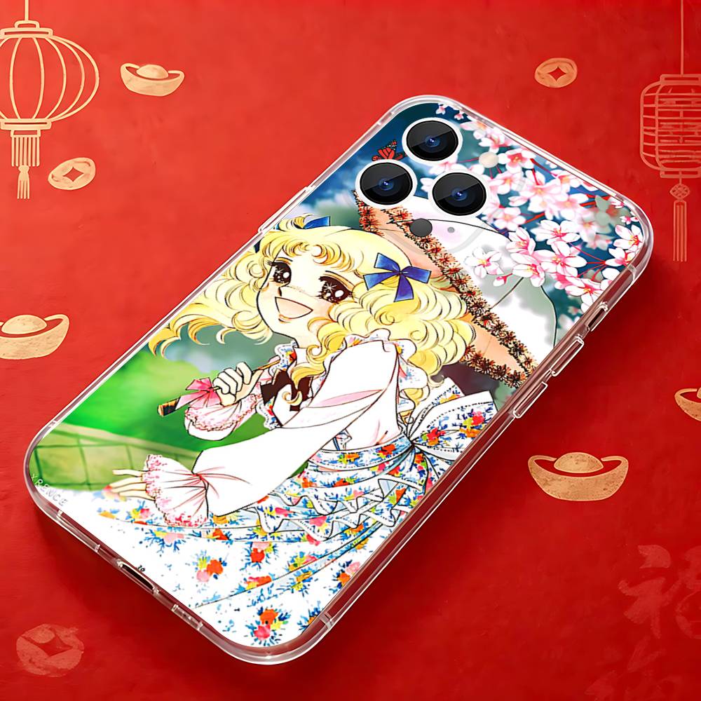 Candy 90s Anime Phone Case For iPhone 17,16,15,14,13,12,11 Pro,Max,Plus,X,XS,XR,SE4,E Mini Transparent Soft Cover