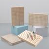 2Pcs Square Wooden Polishing Head Storage Board Save Space Nail Tools Storage Stand  Manicure Tools
