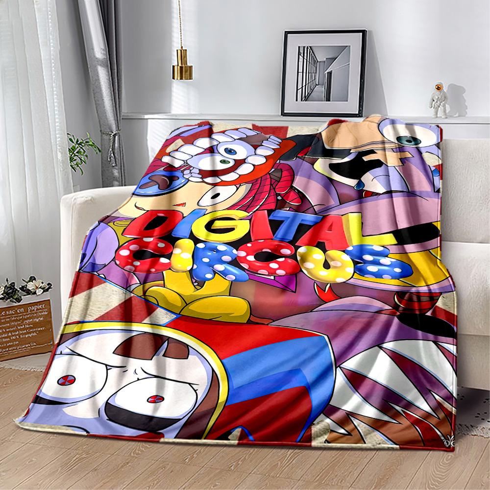 Digital Circus Blanket Comfortable Suitable for Sofa Office Bed Four Seasons Universal Playful Design Perfect Gift for Relatives and Friends