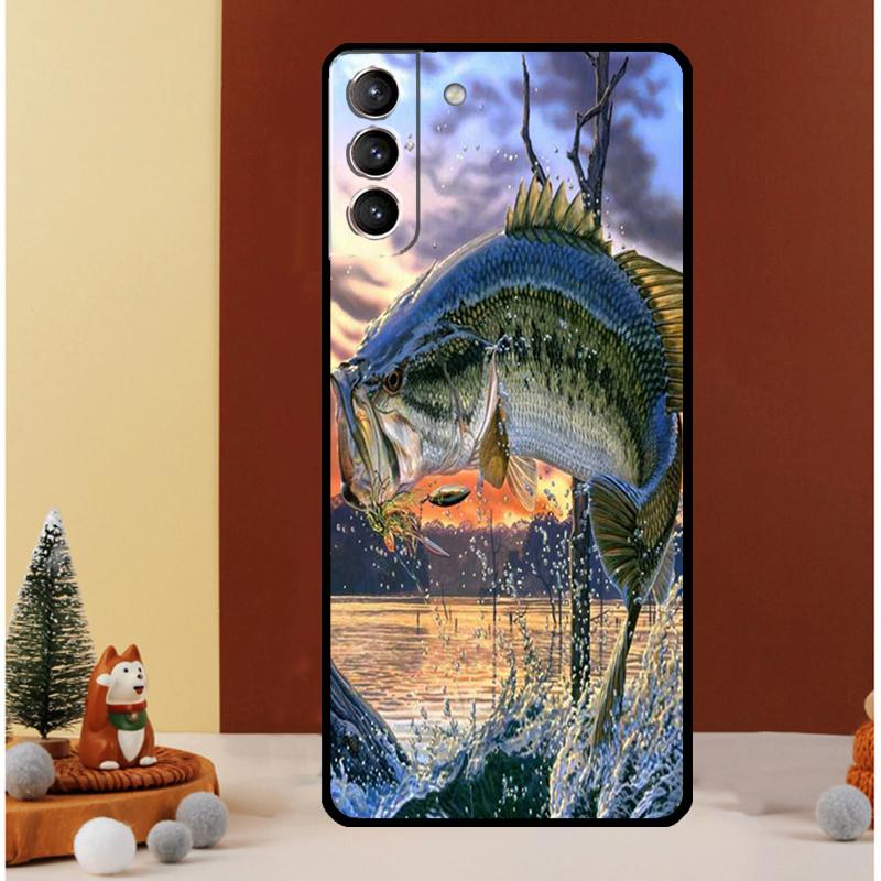Bass Fishing Lake Fisherman Case For Samsung Galaxy S25 S26 Ultra S21 S22 S20 S23 S24 Ultra S10 Plus S25 FE Cover Funda