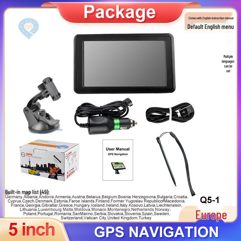 5-Inch Portable Car GPS Navigator with 8G HD Maps for Europe & US, Universal for Car & Truck, Includes FM.