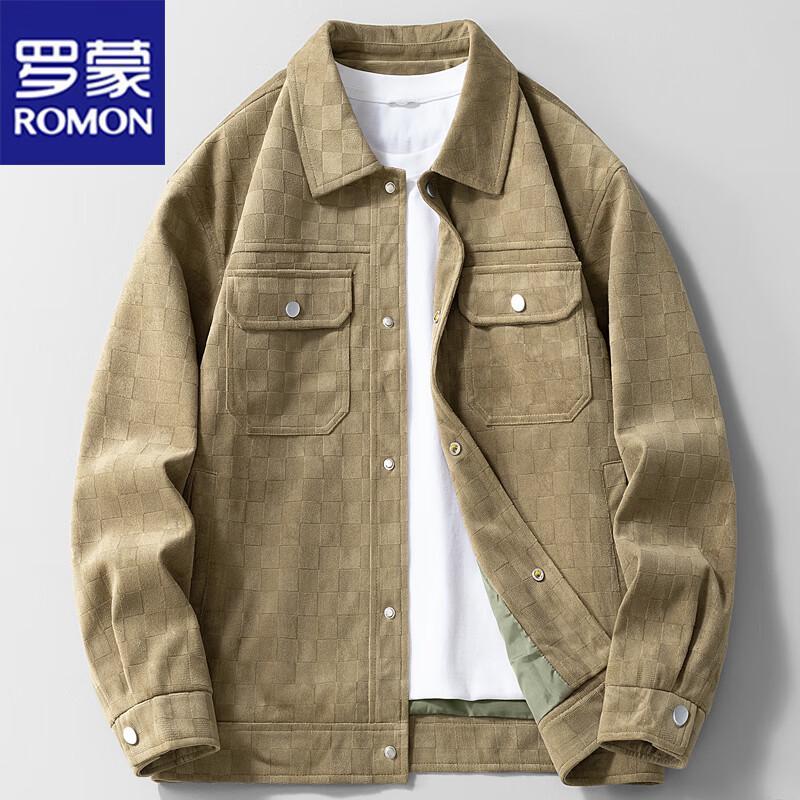 ROMON Men's Checkered Business Casual Jacket