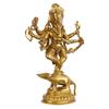 Lord Ganesha On Mooshak Idol, Gold Finish, Decorative Showpiece - 12 Inch
