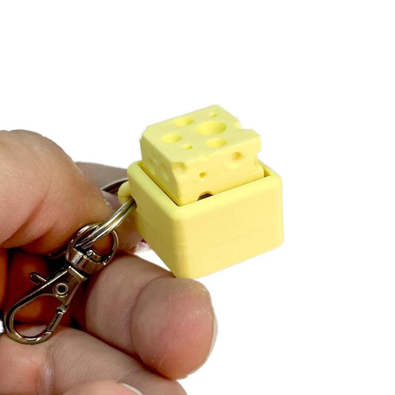 Adorable Stress-Relief Cheese Keychain: Perfect Gift To Ease Tension and Share with Friends