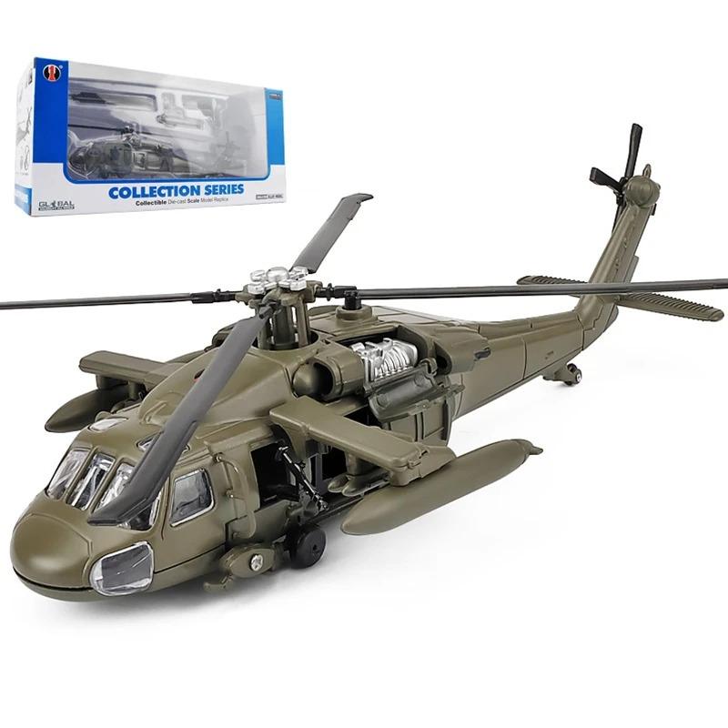 

1/64 UH-60 Hawk Utility Helicopter Alloy Airplane Model Simulation Metal Flying Model Toy Sound and Light Kids Gift зелёный