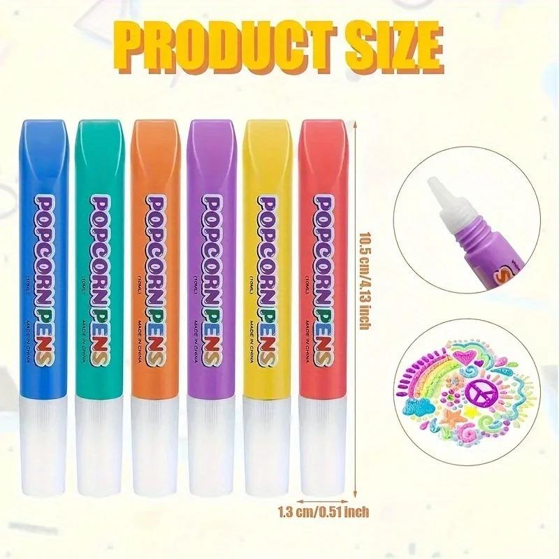 Popcorn-Blasenstift DIY Baumwolle 3D-Druck Malerei Aufblasbarer Stift Aufgeblasener Effekt Zeichenstift Kreatives Bastel-Graffiti-Werkzeug